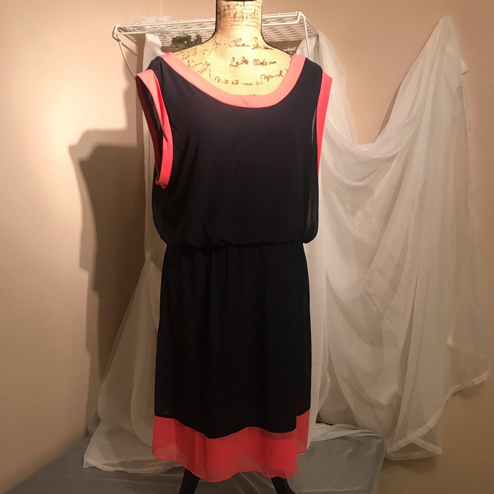 Navy & Coral dress